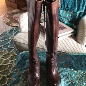 Bed Stu over the knee brown leather boots sz 8